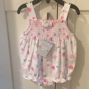 Kissy Kissy Smocked Bubble Romper 100% Pima Cotton